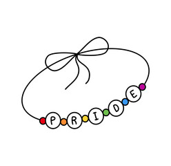 Illustration of a beaded rainbow pride bracelet in celebration of lgbt