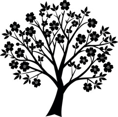 Fototapeta premium tree with flowers vector 