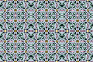 Seamless Perspective Symmetric Fabric Template Visual Digital Cloth Interior Wallpaper Geometric Endless Texture Art Graphic Fashion Design Shape Background Decoration Textile Luxury Tile Pattern.