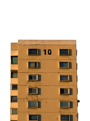 Old residential building facade with number 10