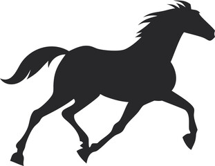 a running horse with cowboy silhouette