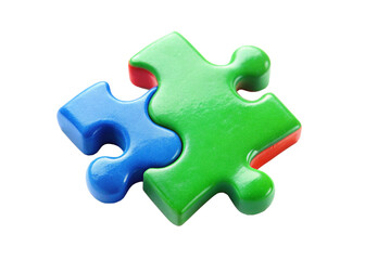 Obraz premium Plastic puzzle piece isolated on white background
