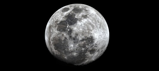 Obraz premium The mesmerizing full moon against a dark, starry night sky.