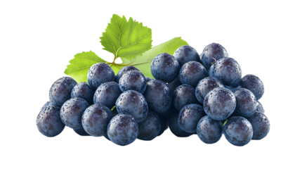 dark blue grape isolated on white background ai generated