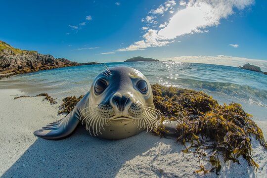 Ytri Tunga beach on the Snaefellsnes Peninsula in West Iceland is a spot where seals and sea lions like to sunbathe