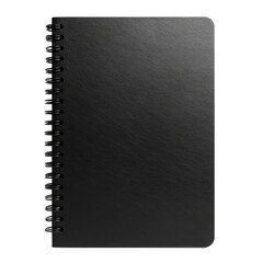 black notebook isolated on white background