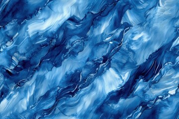 Obraz premium Tie Dye Swatch. Indigo Blue Watercolor Brush Stains Abstract Art Background