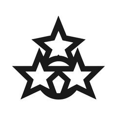 Obraz premium Abstract black and white illustration of three stars in geometric composition
