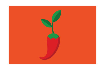 Red Chili Pepper Plant Illustration