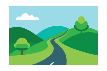 Fototapeta premium Scenic Road Through Nature Background