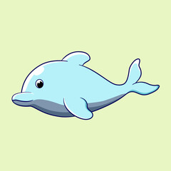 vector illustration of cartoon dolphins