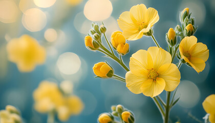 Fototapeta premium Canola Flower with Buds close up