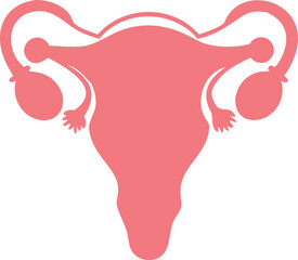 Obraz premium Female reproduction system anatomy silhouette design vector illustration