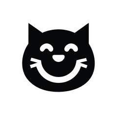 Cheerful colorful cat logo with happy expression vector illustration