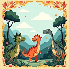 dinosaurs in the forest