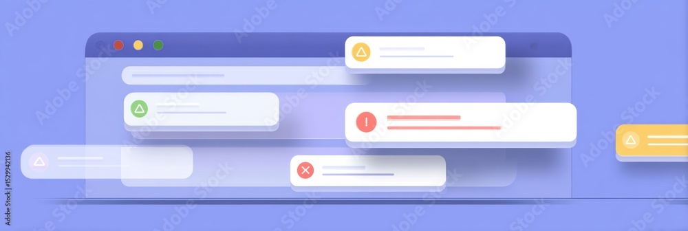 Fototapete Multiple Overlapping Error Popups on a Transparent Interface Causing Confusion and Disruption in Digital Workspace