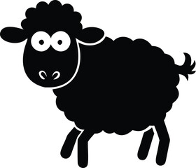 funny sheep cartoon silhouette