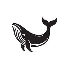 Majestic Humpback Whale Vector Silhouette – Ocean Giant Outline Design for Marine Life Art, Nautical Decor, Sea Animal Clipart, SVG for Crafts and Projects
