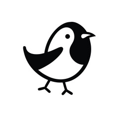 Whimsical cartoon bird logo with playful style vector illustration