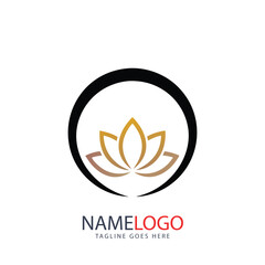 Abstract flower lotus yoga spa business logo design concept vector illustration