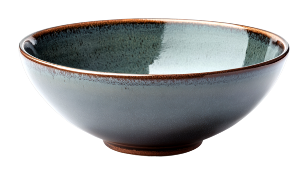Ceramic bowl display kitchen still life neutral isolated on transparent background