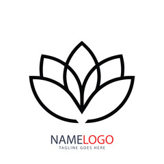 Abstract nature-inspired logo design featuring a vibrant flower and leaf symbol, ideal for eco-friendly business branding or a beauty spa concept