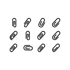 Set of Minimalist Paper Clip Icons