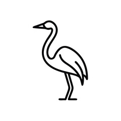 Obraz premium Japanese minimalist style crane bird logo vector illustration
