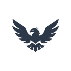 battle eagle wings sharp beak vector illustration