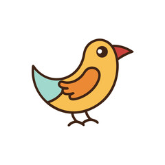 whimsical cartoon bird vector illustration