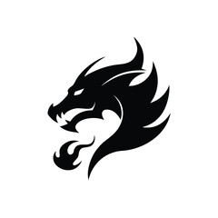 smoky fire dragon fantasy vector illustration