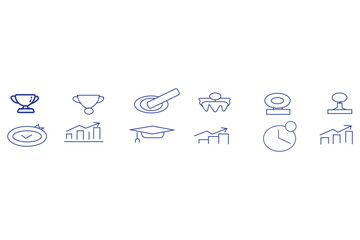 le
Graduation Cap Icon Set – Black Silhouette and Outline Styles on White Background