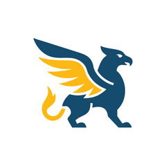 mythology griffin style logo vector illustration