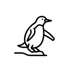 penguin sliding on ice vector illustration