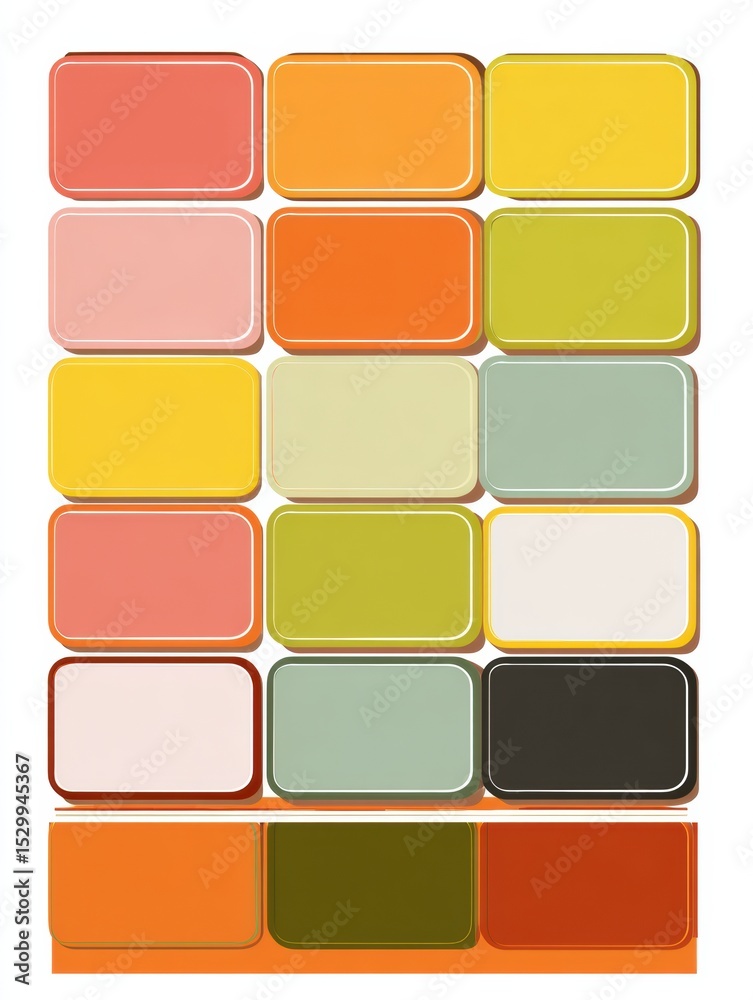 Poster Retro Illustrated Bracket Grid Showcasing Bold Colors With Space for Creative Copy at the Bottom, Perfect for Projects Needing Vibrant Visuals