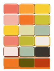 Retro Illustrated Bracket Grid Showcasing Bold Colors With Space for Creative Copy at the Bottom, Perfect for Projects Needing Vibrant Visuals