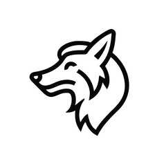 monochrome wolf subtle shading vector illustration