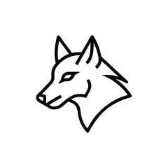 stylized wolf minimal shading vector illustration