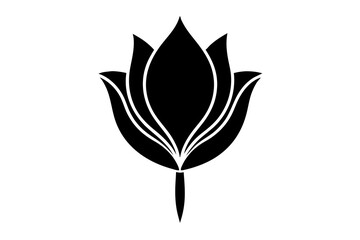 Minimalist Turkish Tulip Vector Art on White Background