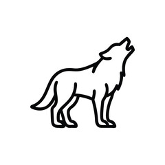 wild howling wolf silhouette vector illustration