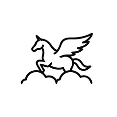 soaring pegasus cloud flight vector illustration