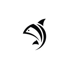 typographic clean shark logo vector illustration