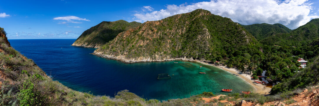 Panoramic view of Tuja, a beach in Aragua state, Venezuela