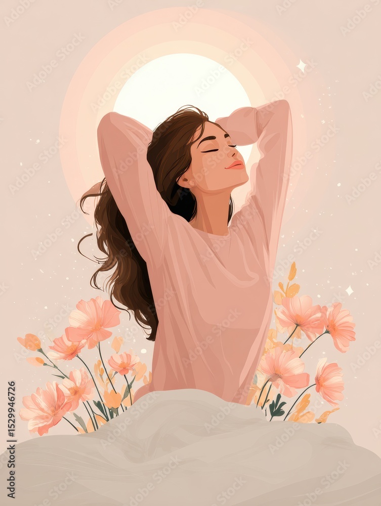 Aufkleber Discover Small Joys to Embrace Each Day With a Morning Routine That Inspires Gratitude for Lifes Simple Pleasures in a Calm Setting