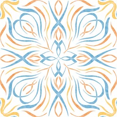 Hand drawn floral seamless pattern.