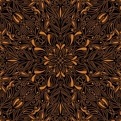 Hand drawn floral seamless pattern.