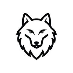 shaded monochrome wolf logo vector illustration