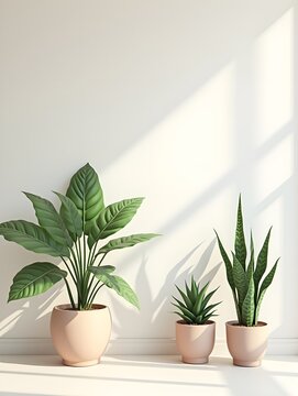 Minimalist Interior Design with Potted Plants