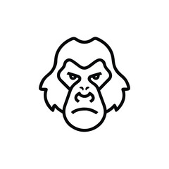 dynamic gorilla head sketch vector illustration