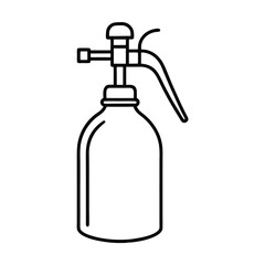 vineyard sprayer line art on white background